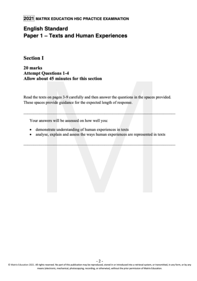 matrix education common mod std mock exam